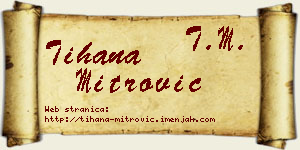 Tihana Mitrović vizit kartica